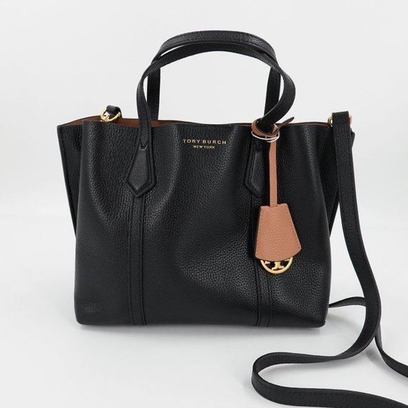 Tory Burch Handbags - Tory Burch Perry Triple Compartment Small Tote Black